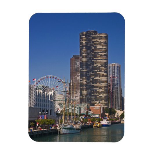 シカゴ海軍埠頭の眺め マグネット (縦)