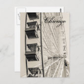 シカゴ海軍桟橋の観覧車の郵便はがき ポストカード (正面/裏面)