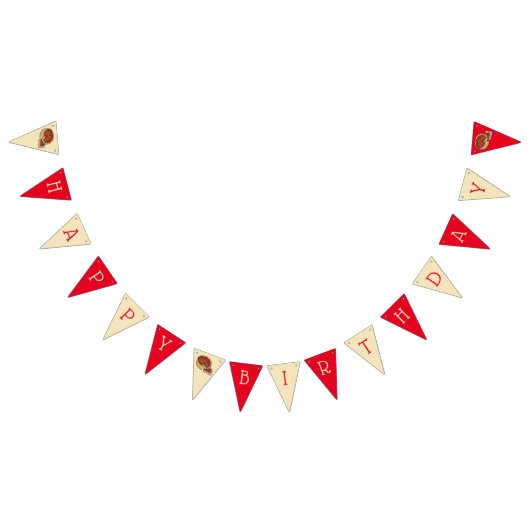 シカゴ深いディッシュピザパーティーハッピーバースデー バンティングフラッグ (全)