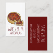 シカゴ深いディッシュペパローニピザショップピッツェリア 名刺 (正面/裏面)