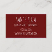 シカゴ深いディッシュペパローニピザショップピッツェリア 名刺 (裏面)