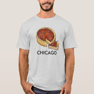 シカゴ深いディッシュペパローニピザパイスライス食品 Tシャツ