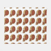 シカゴ深いディッシュペパローニピザパイスライス フリースブランケット (正面(横))