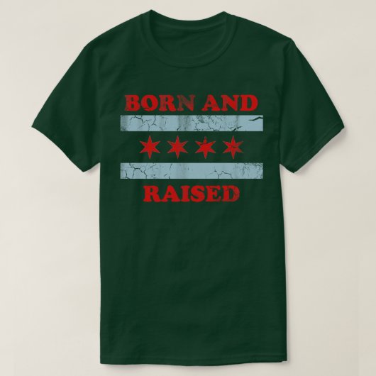 シカゴ生まれと上げたヴィンテージのフェード Tシャツ (デザイン正面)