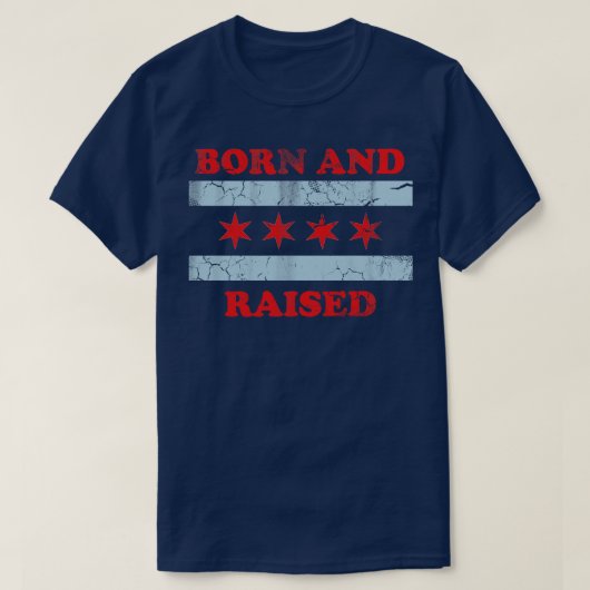シカゴ生まれと上げたヴィンテージのフェード Tシャツ (デザイン正面)