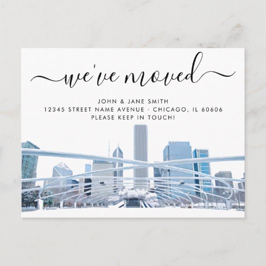 シカゴ移動案内はがき 案内ポストカード (正面)