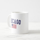 シカゴ米国国旗 コーヒーマグカップ (正面左)