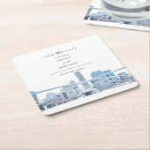 シカゴ紙コースター日付の保存 スクエアペーパーコースター (アングル)