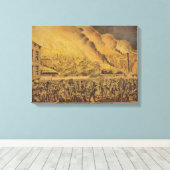 シカゴ素晴らしの火災の見解 キャンバスプリント (インサイチュ (ウッドフロア))