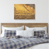 シカゴ素晴らしの火災の見解 キャンバスプリント (インサイチュ (寝室))