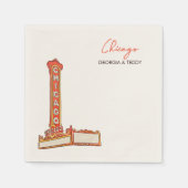 シカゴ結婚のカクテルナプキン スタンダードカクテルナプキン (正面)