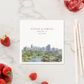 シカゴ結婚の紙カスタムカクテルナプキン スタンダードカクテルナプキン (インサイチュ)