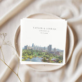 シカゴ結婚の紙カスタムカクテルナプキン スタンダードカクテルナプキン