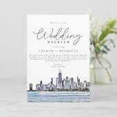 シカゴ結婚の週末のウェルカム日程 招待状 (スタンド正面)