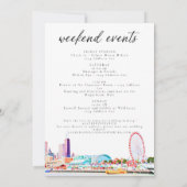 シカゴ結婚の週末のウェルカム日程 招待状 (裏面)