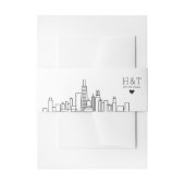 シカゴ結婚の |スタイル化されたスカイラインモノグラム 招待状ベリーバンド (正面例)