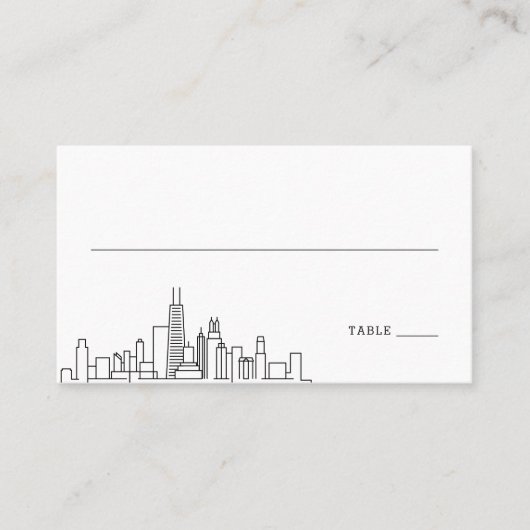 シカゴ結婚の |座席表の前面と背面 プレイスカード (正面)