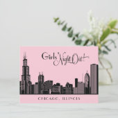 シカゴ結婚スカイラインバチェロレッテピンク 招待状 (スタンド正面)