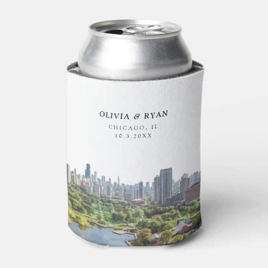 シカゴ結婚式の引き出物カスタム 缶クーラー (缶正面)