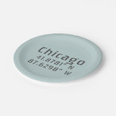 シカゴ緯度経度 ペーパープレート (アングル)