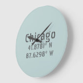 シカゴ緯度経度 ラージ壁時計 (傾斜)