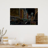 シカゴ美術研究所LIONS MICHIGAN AVE NEON 1930 ポスター (キッチン)