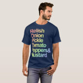 シカゴ肉愛好家ホットドッグの食材 Tシャツ (正面フル)