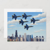 シカゴ航空・ウォータースショーでブルーエンジェルス ポストカード (正面/裏面)