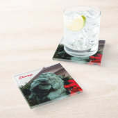 シカゴ芸術研究所の南ライオン ガラスコースター (アングル)