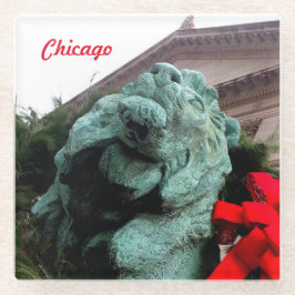 シカゴ芸術研究所の南ライオン ガラスコースター