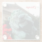 シカゴ芸術研究所の南ライオン ガラスコースター (裏面)