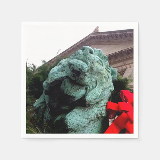 シカゴ芸術研究所の南ライオン スタンダードカクテルナプキン (正面)