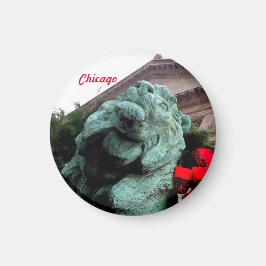 シカゴ芸術研究所の南ライオン マグネット (正面)