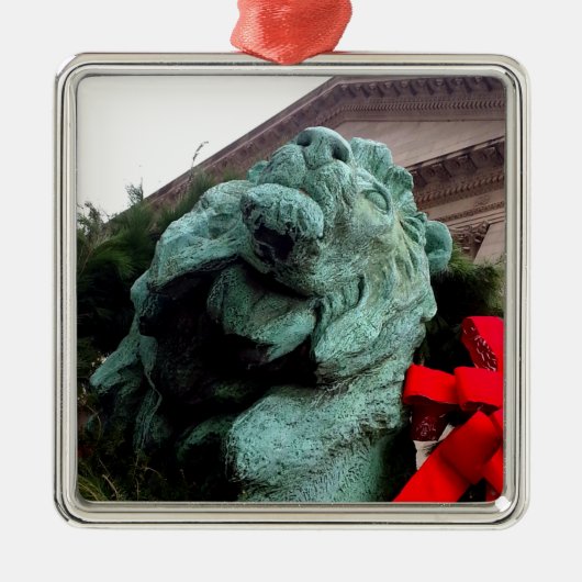 シカゴ芸術研究所の南ライオン メタルオーナメント (正面)