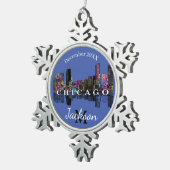 シカゴ落書き スノーフレークピューターオーナメント (右)