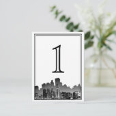 シカゴ行き先結婚式テーブル番号 ポストカード (スタンド正面)