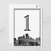 シカゴ行き先結婚式テーブル番号 ポストカード (正面/裏面)