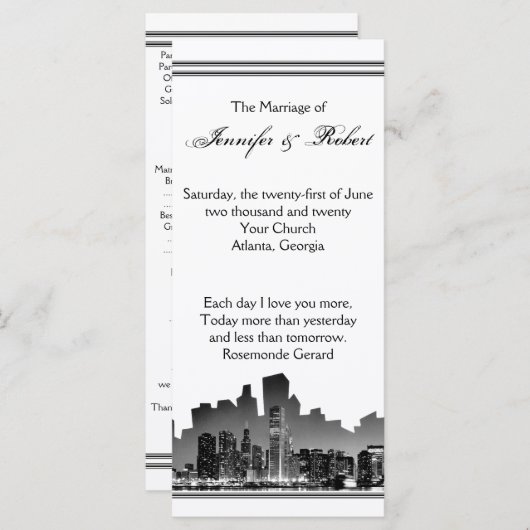 シカゴ行き先結婚式 プログラム (正面/裏面)