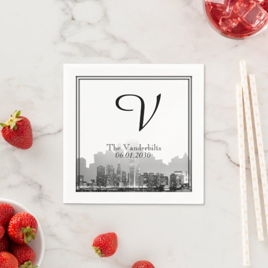 シカゴ行先結婚式ナプキン スタンダードカクテルナプキン (インサイチュ)