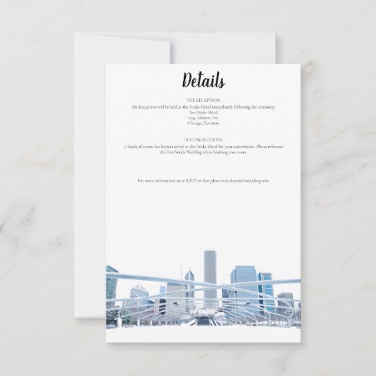 シカゴ詳細カード 招待状 (正面)