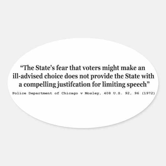シカゴ警察本部V Mosley 408 US 92 96 1972 楕円形シール (正面)