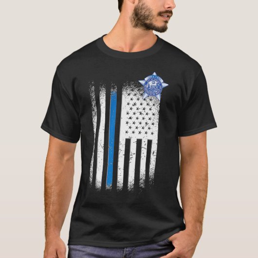 シカゴ警察 青線 プレミアム Tシャツ (正面)