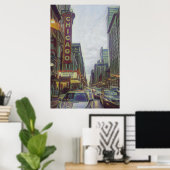 シカゴ通りズザウィンディシティレトロアート ポスター (ホームオフィス)