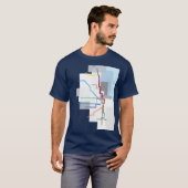 シカゴ通過地図レイク・グラフィック Tシャツ (正面フル)