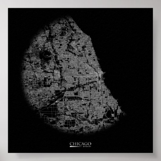 シカゴ道路地図ポスター ポスター (正面)