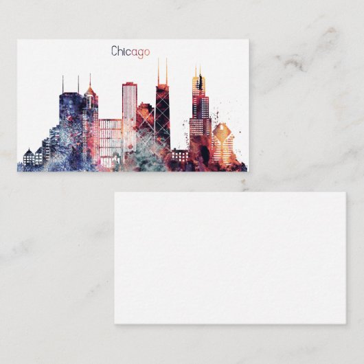 シカゴ都市スカイライン 名刺 (正面/裏面)