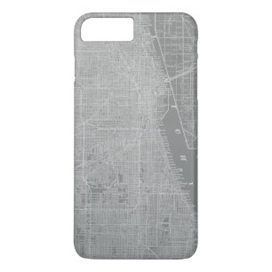 シカゴ都市地図のスケッチ iPhone 8 PLUS/7 PLUSケース