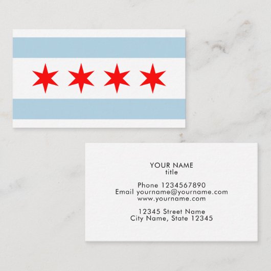 シカゴ都市旗のカスタムな名刺のテンプレート 名刺 (正面/裏面)