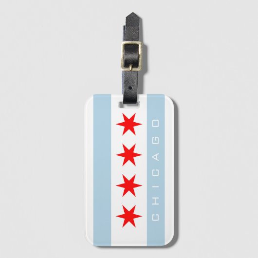 シカゴ都市旗カスタムな旅行荷物 ラゲッジタグ (正面縦)
