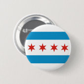 シカゴ都市旗米国アメリカ 缶バッジ (正面&裏面)